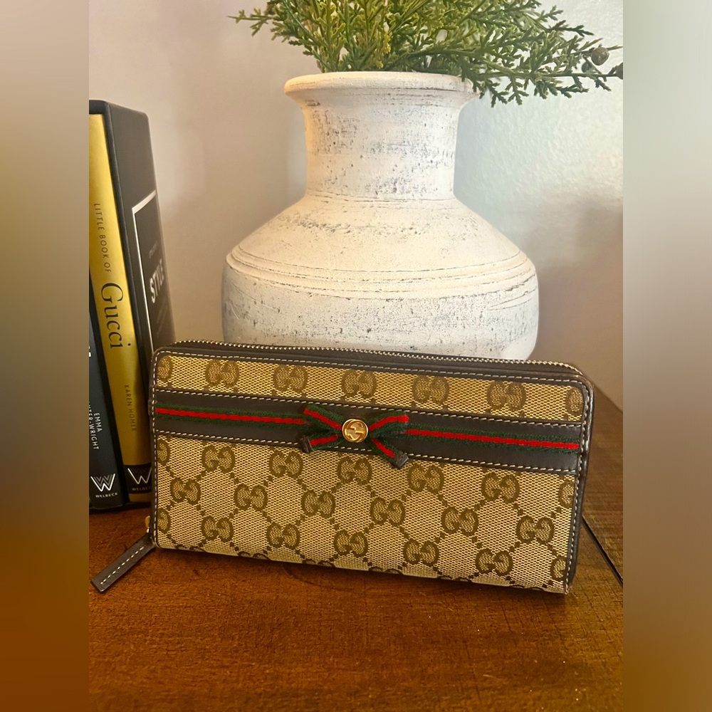Gucci GG Monogram Zip Around Wallet (Sherry Line)